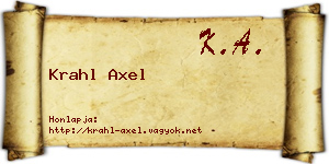 Krahl Axel névjegykártya